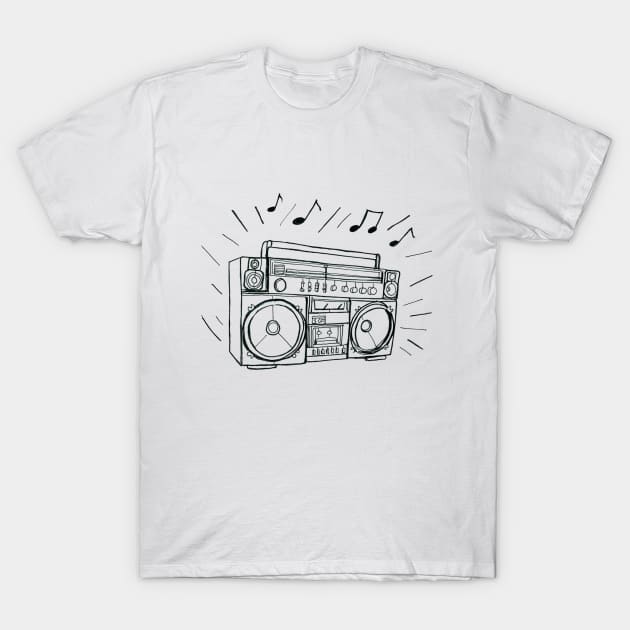 80's Boombox T-Shirt by DeeDeeCro